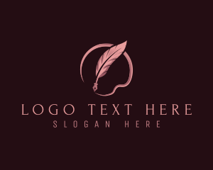 Calligraphy - Journalist Writing Plume logo design