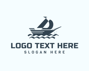 Water Sport - Sailing Boat Yacht logo design