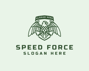 Military Eagle Shield logo design