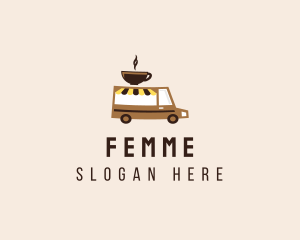 Coffee Cart Delivery Truck logo design