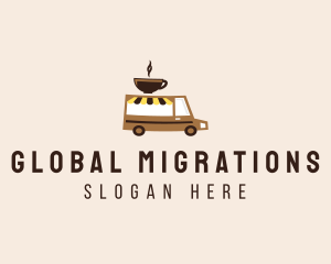 Coffee Cart Delivery Truck logo design