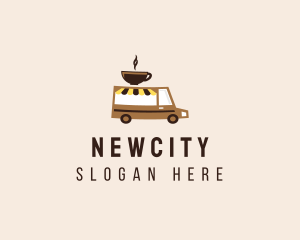 Coffee Cart Delivery Truck logo design