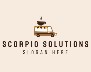 Coffee Cart Delivery Truck logo design