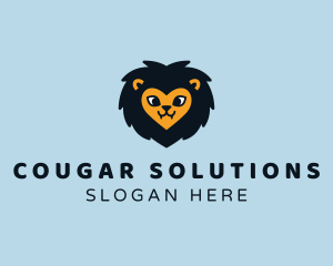 Cougar - Lion Heart Face logo design