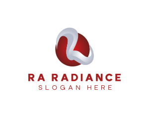 3D Sphere Letter R logo design