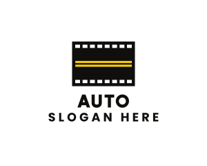 Outdoor-cinema - Road Filmstrip Cinema logo design