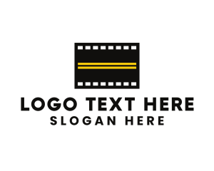 Outdoor-movie - Road Filmstrip Cinema logo design
