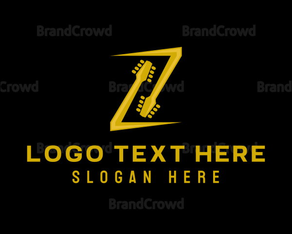 Golden Guitar Letter Z Logo