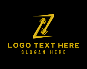 Musical Band - Golden Guitar Letter Z logo design