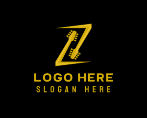 Musical Instrument - Golden Guitar Letter Z logo design