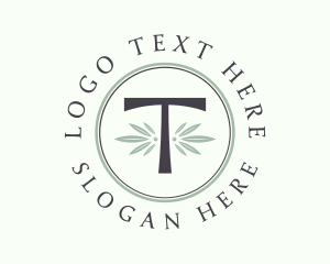 Vegan - Leaf Spa Letter T logo design