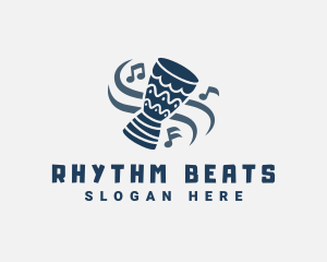 Drums - Djembe Drum Percussion logo design