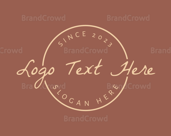 Handwritten Script Badge Logo