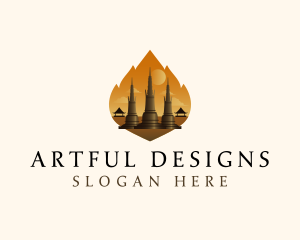 Thai Temple Landmark logo design