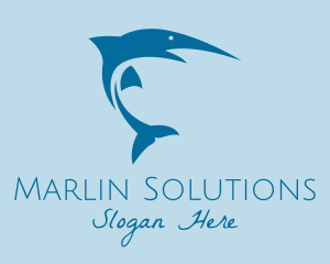 Fishing Blue Marlin logo design