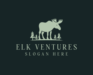 Elk - Wild Moose Elk Wildlife logo design