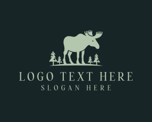 Wild Moose Elk Wildlife  Logo