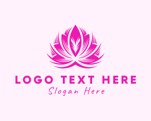 Massage - Lotus Beauty Flower logo design