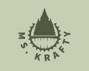 Carpenter - Pine Tree Sawmill Badge logo design
