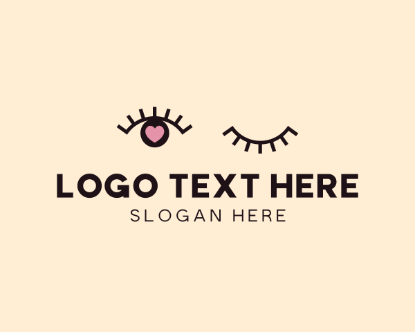 Lashes - Heart Eye Wink Lashes logo design