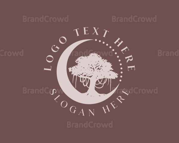 Moon Oak Tree Logo