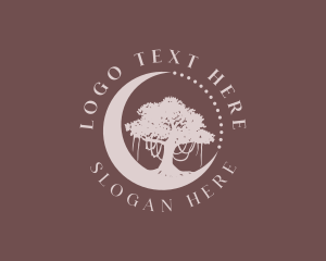 Enchanted - Moon Oak Tree logo design