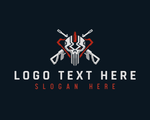 Bullet - Rifle Bullet Skull logo design