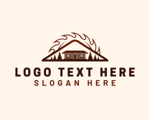 Furnishing - Cabin Lumber Woodwork logo design