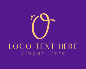 Gold Sparkle Letter O Logo