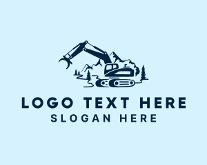 Machine - Blue Mountain Logging logo design