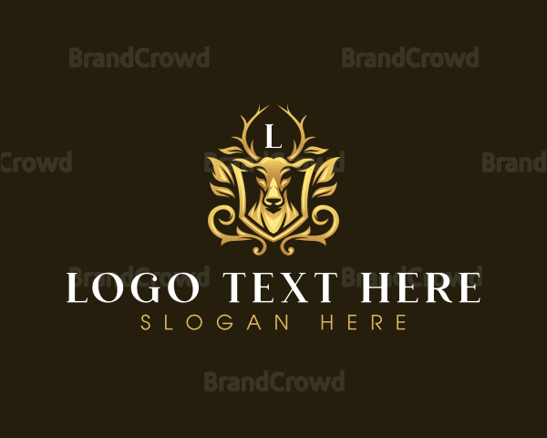 Elegant Antler Deer Logo