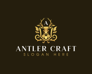 Antlers - Elegant Antler Deer logo design
