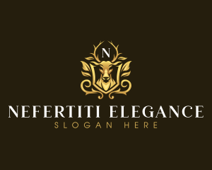 Elegant Antler Deer logo design