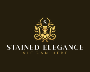 Elegant Antler Deer logo design