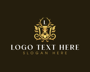 Stag - Elegant Antler Deer logo design