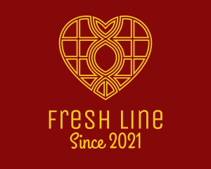 Golden Heart Line Art logo design