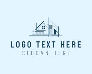 Draftsman - Housing Architect Blueprint logo design