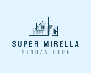 Minimalist - Housing Architect Blueprint logo design