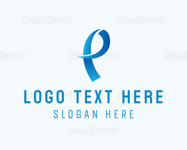 Ribbon Loop Letter P Logo