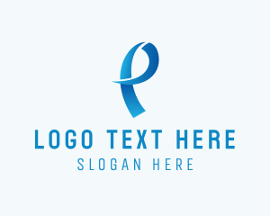 Ribbon - Ribbon Loop Letter P logo design