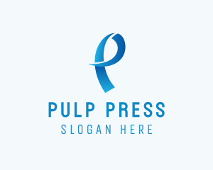 Ribbon Loop Letter P logo design