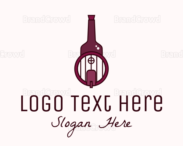 Wine Barrel Bottle Logo