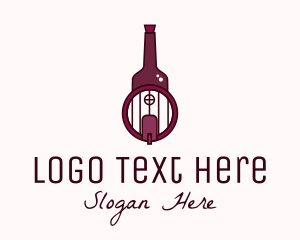 Booze - Wine Barrel Bottle logo design