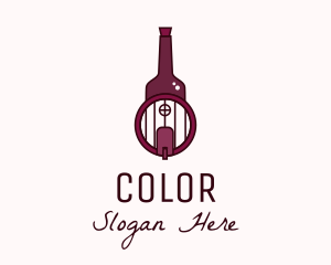 Wine Barrel Bottle  Logo
