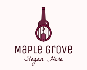 Wine Barrel Bottle  Logo