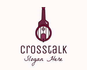 Wine Barrel Bottle  Logo