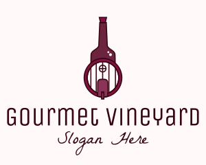 Wine Barrel Bottle  logo design