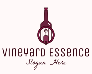 Wine Barrel Bottle  logo design