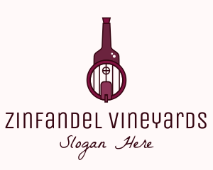 Wine Barrel Bottle  logo design