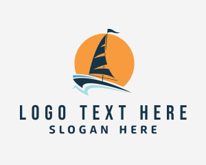 Yacht Club - Sun Sailing Yacht logo design